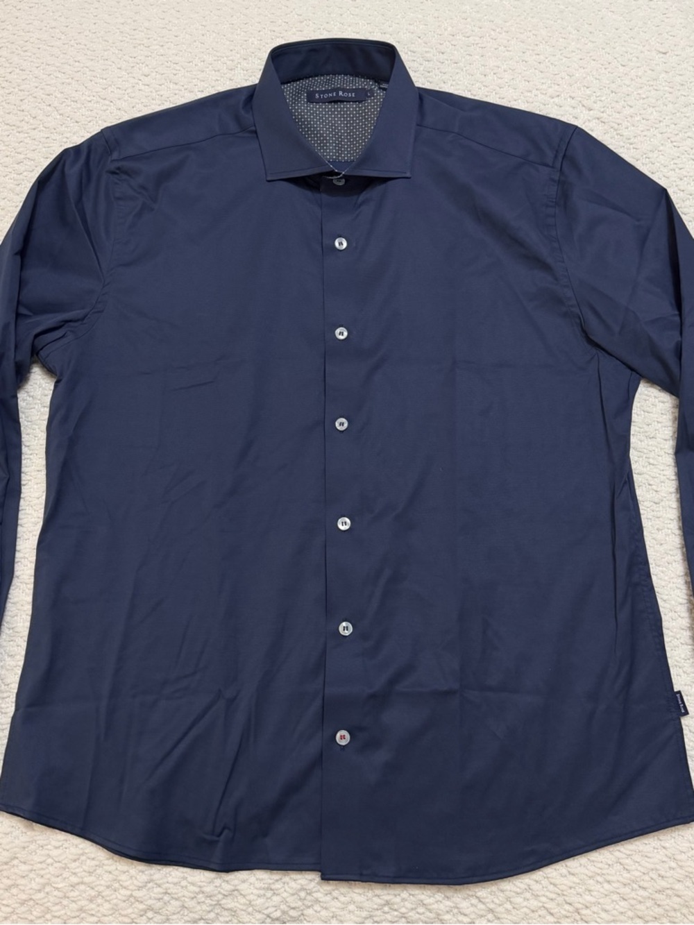 Stone Rose Burton Up Long Sleeve Blue Shirt Men’s Size Large